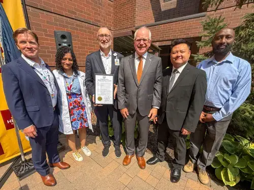 Fairview team and Governor Walz