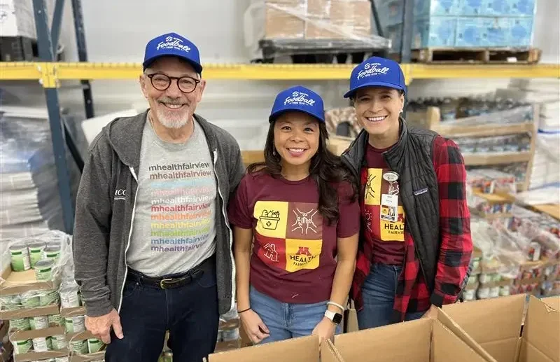 fairview staff packing food boxes