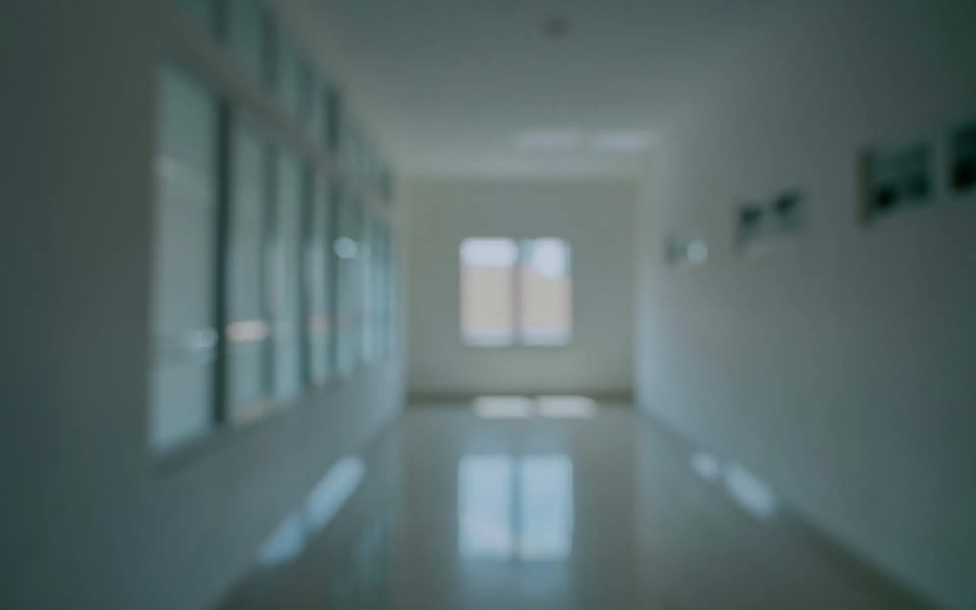 a dark hospital hallway