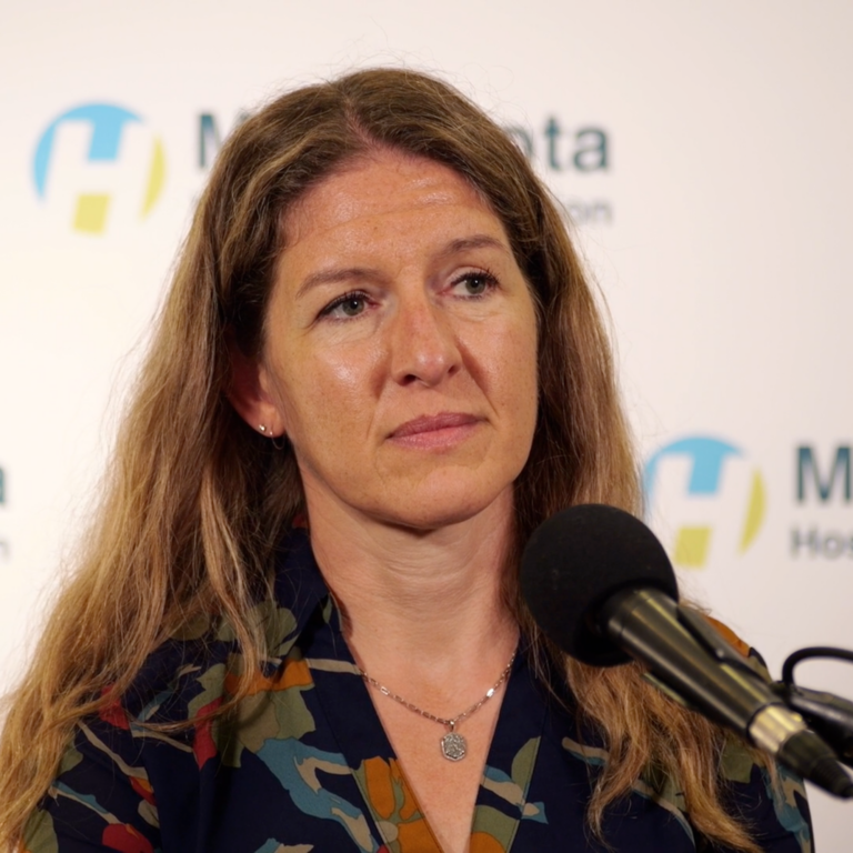 Anna Thomas, of ECRI, sits for a podcast interview.